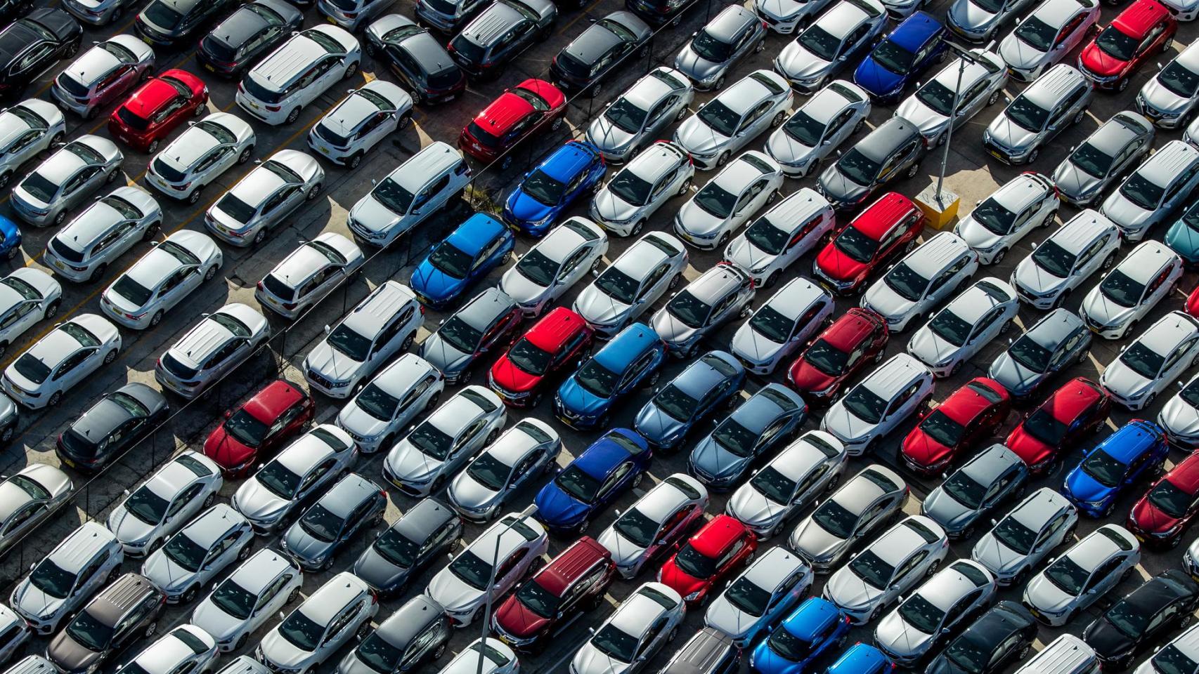 Imagen de una vista aérea de coches.