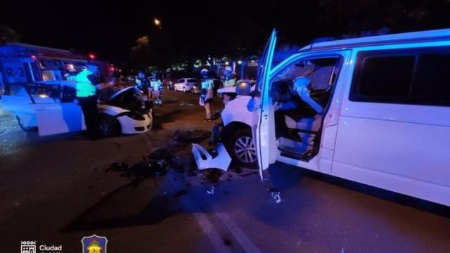 Imagen del accidente de tráfico ocurrido este miércoles en Málaga capital.