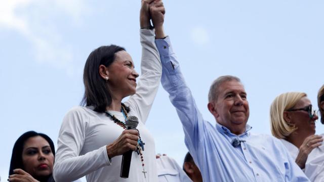 Edmundo González junto a María Corina Machada el 30 de julio en Caracas.