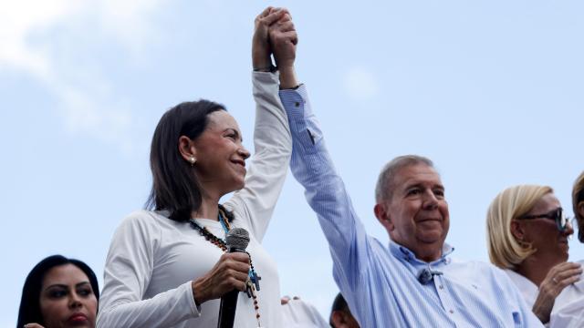 Edmundo González junto a María Corina Machada el 30 de julio en Caracas.