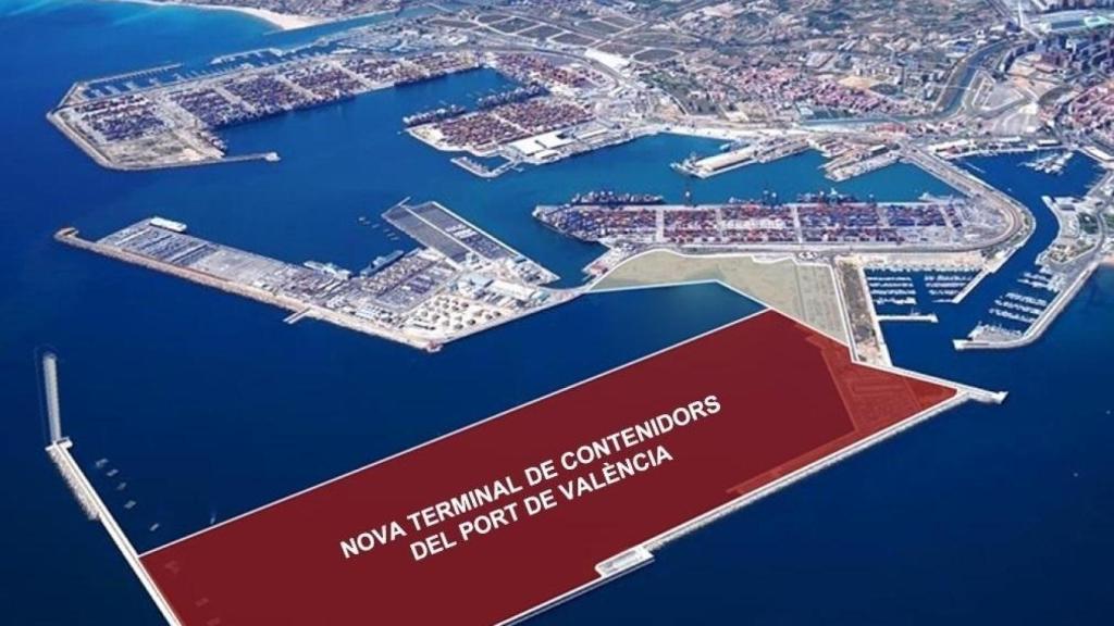 Simulación de la nueva terminal de contenedores de Valencia.