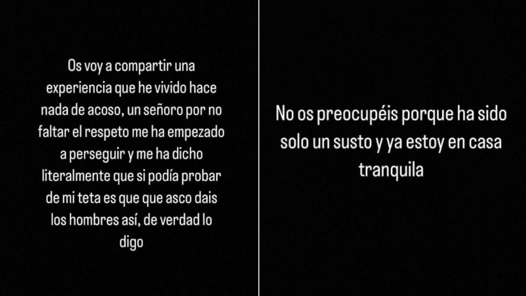 Los dos mensajes que ha compartido Carla Vigo en las últimas horas.