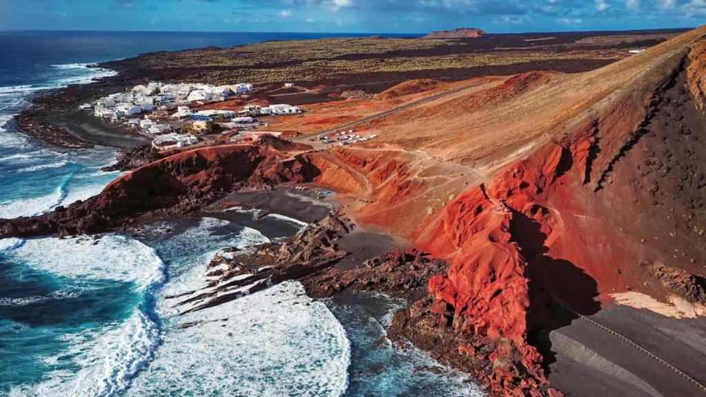 Fotografía aérea de El Golfo, en Lanzarote.