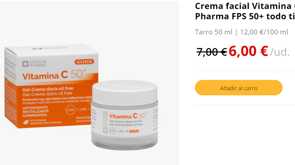 Crema facial Vitamina C.