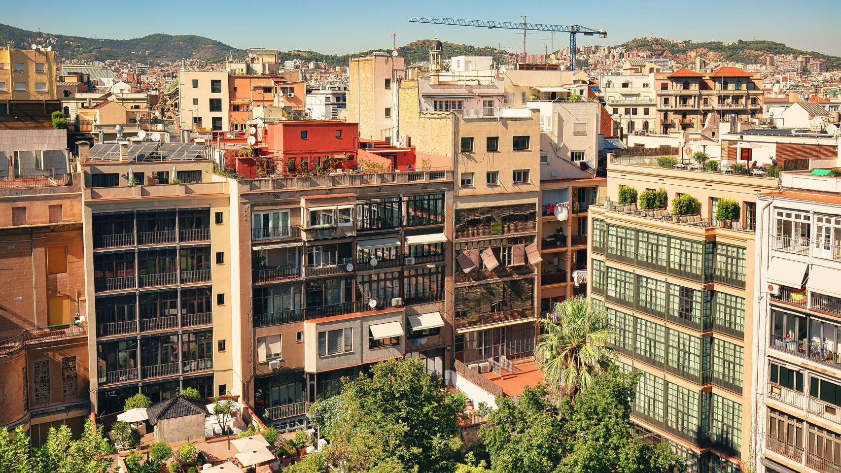 Bloques de pisos en Barcelona.