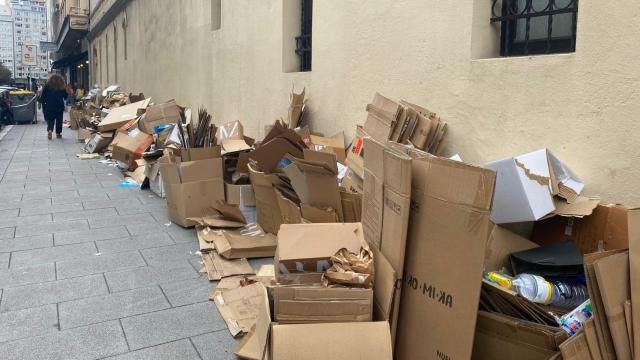 Una calle cercana a la Plaza de Lugo, ayer.