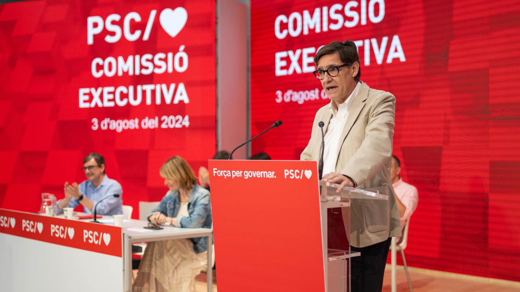 Salvador Illa, en la reunión de la Comisión Ejecutiva del PSC