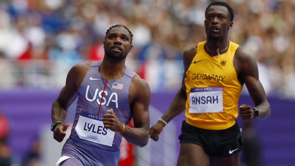 Noah Lyles, durante los Juegos Olímpicos.