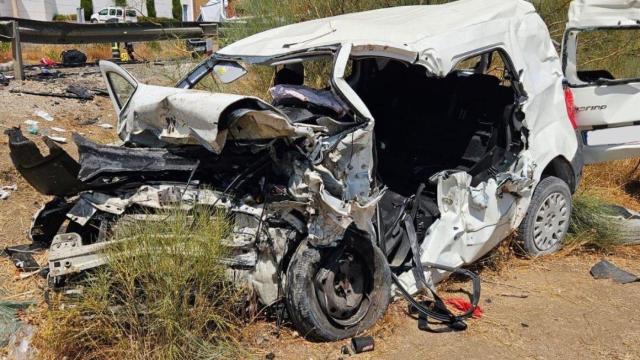 Imágenes del brutal accidente mortal ocurrido este sábado en Casabermeja (Málaga).