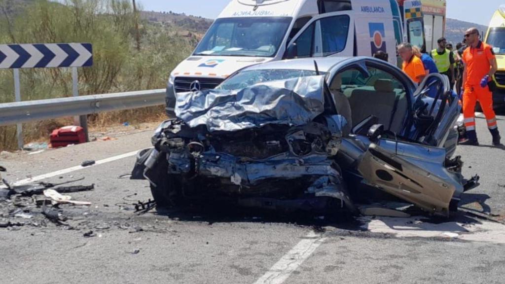 Así quedó el coche de María.