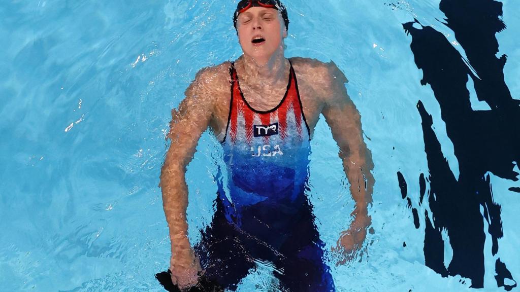 Katie Ledecky, tras una de las series de clasificación en los JJOO de París 2024