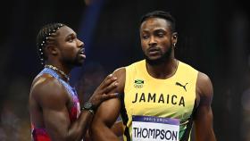 Noah Lyles, tras conseguir el oro en los Juegos Olímpicos de París.