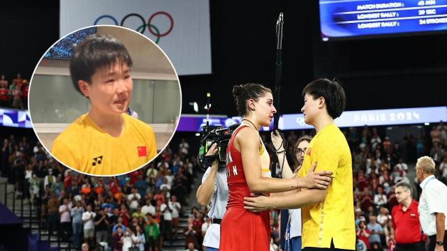 He Bing Jiao, rival de Carolina Marín, rompió a llorar