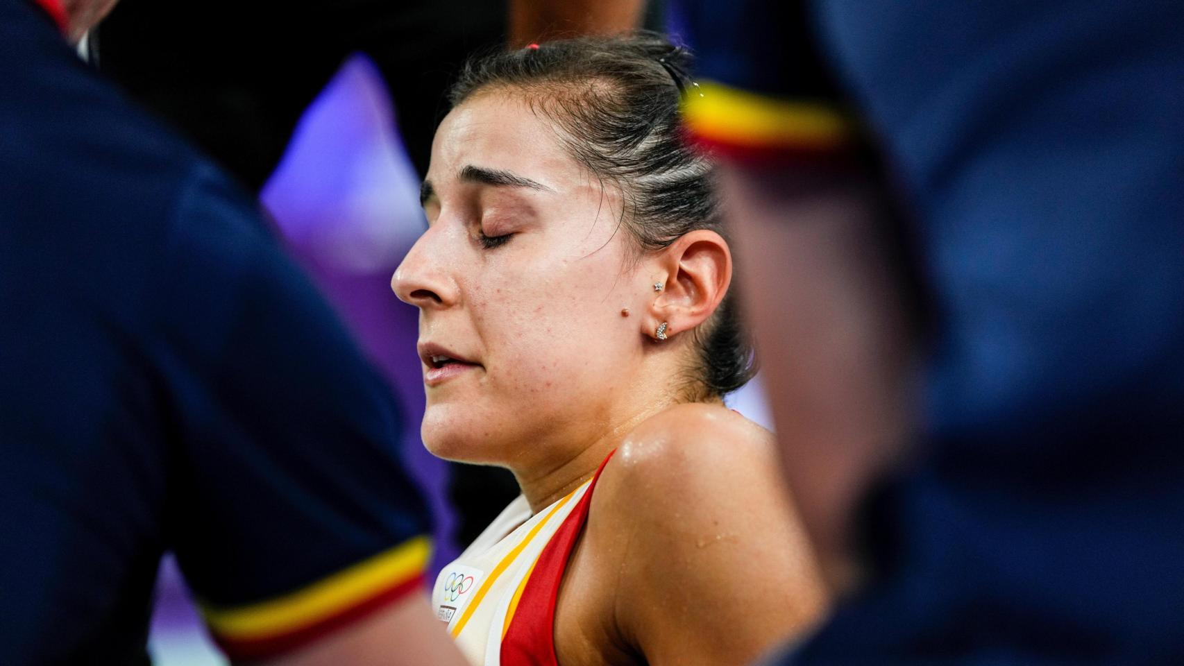 Carolina Marín, tras lesionarse en los Juegos Olímpicos de París 2024