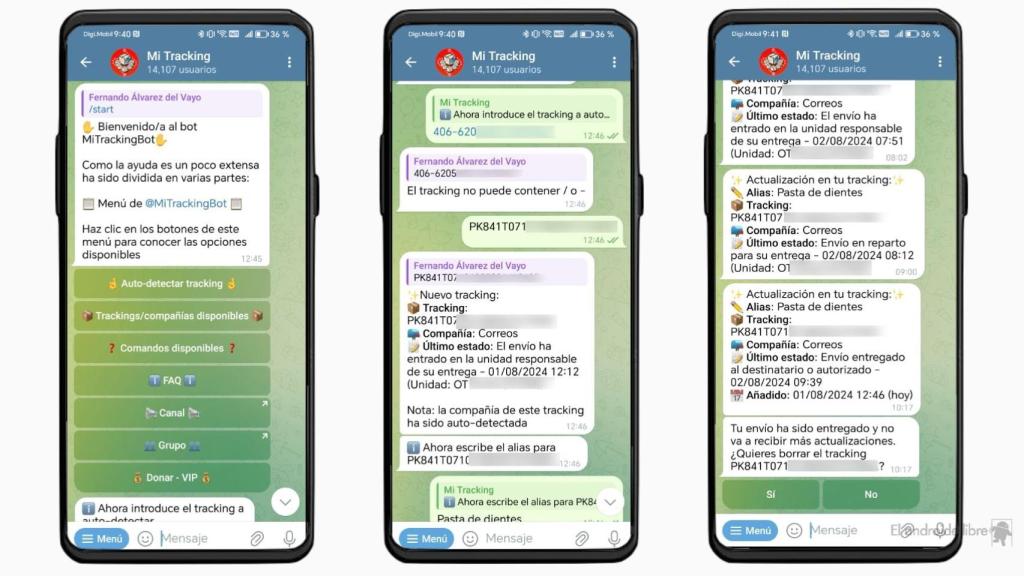 Bot de Telegram con tracking de envíos