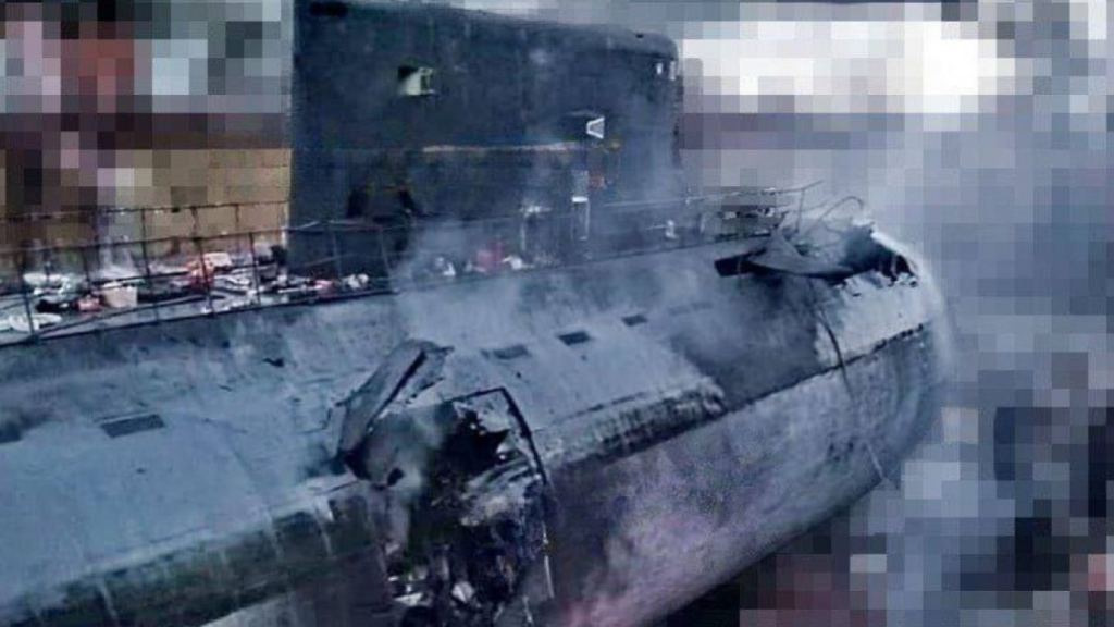 Daños en el submarino Rostov del Don producidos en el ataque de septiembre