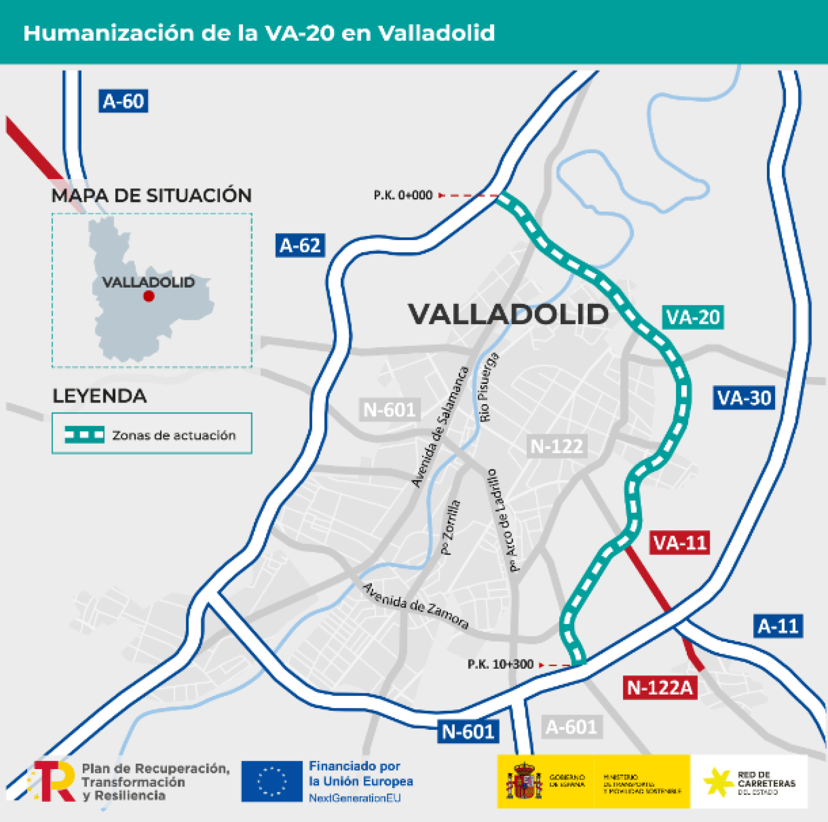 El tramo de las obras previstas en la VA-20