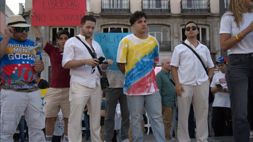 Manu Plaza, capturado el pasado sábado en la Puerta del Sol.