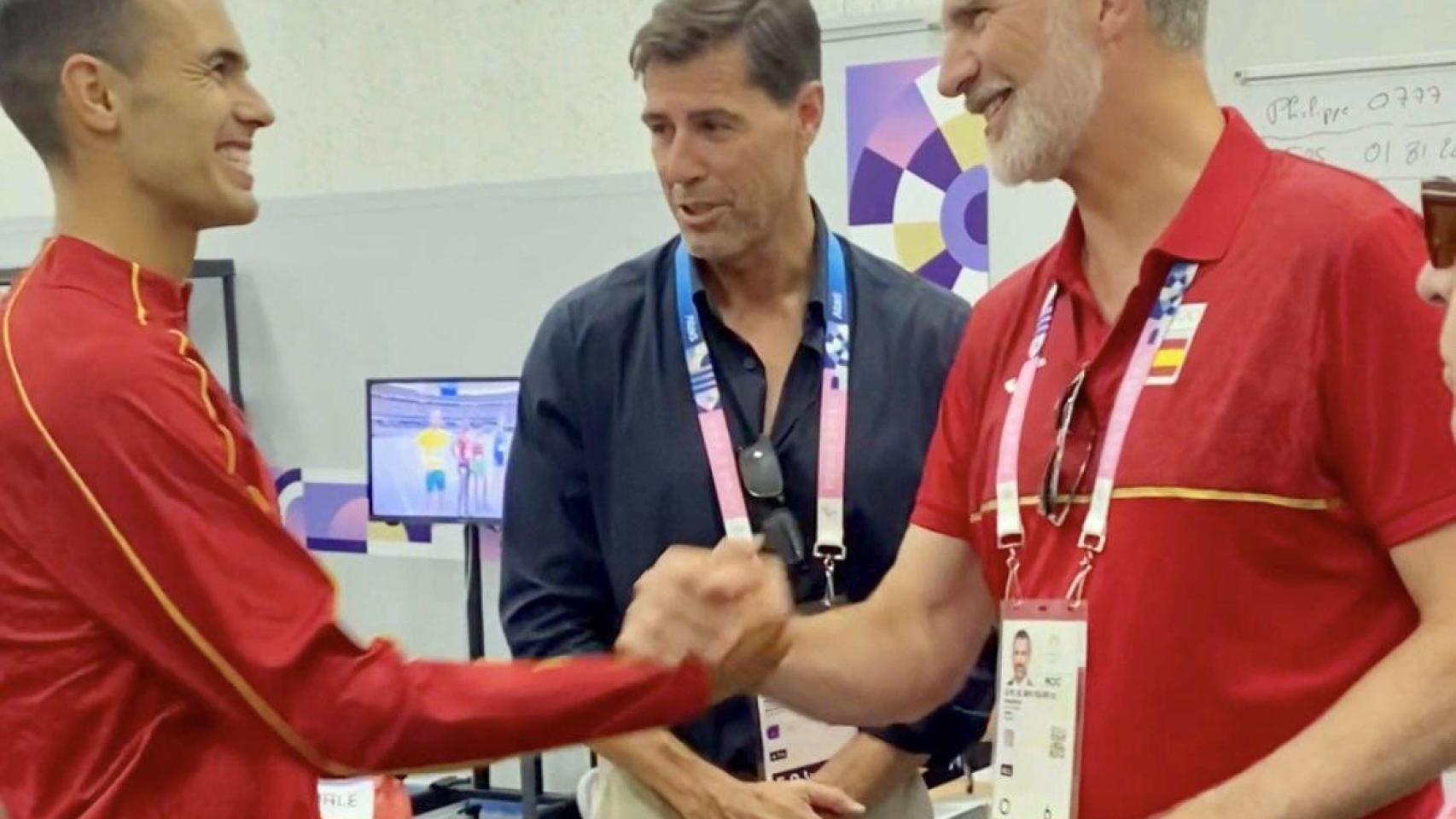 Dani Arce felicitado por el rey Felipe VI