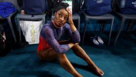 Simone Biles, tras su ejercicio de suelo en los JJOO de París