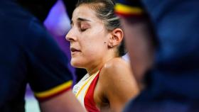 Carolina Marín a su llegada a España tras su lesión en los Juegos Olímpicos de París. Edición: Sara Fernández