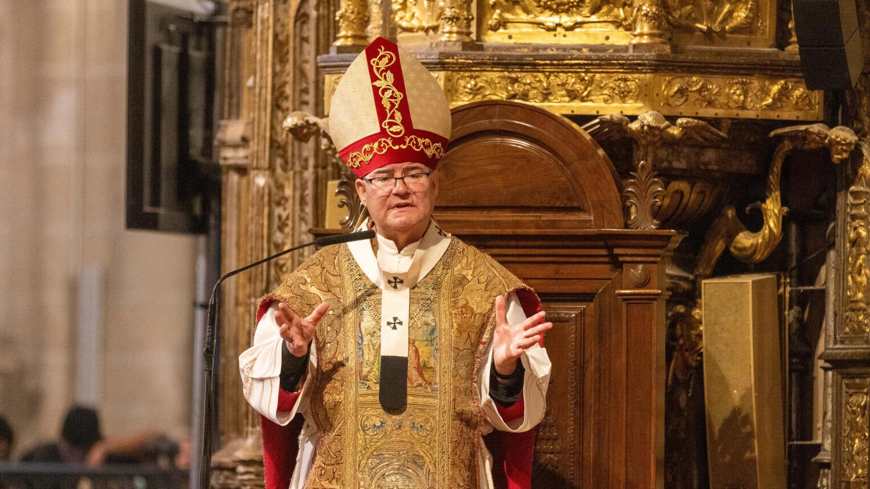 Francisco Cerro Chaves, arzobispo de Toledo, durante la misa del pasado Corpus Christi.