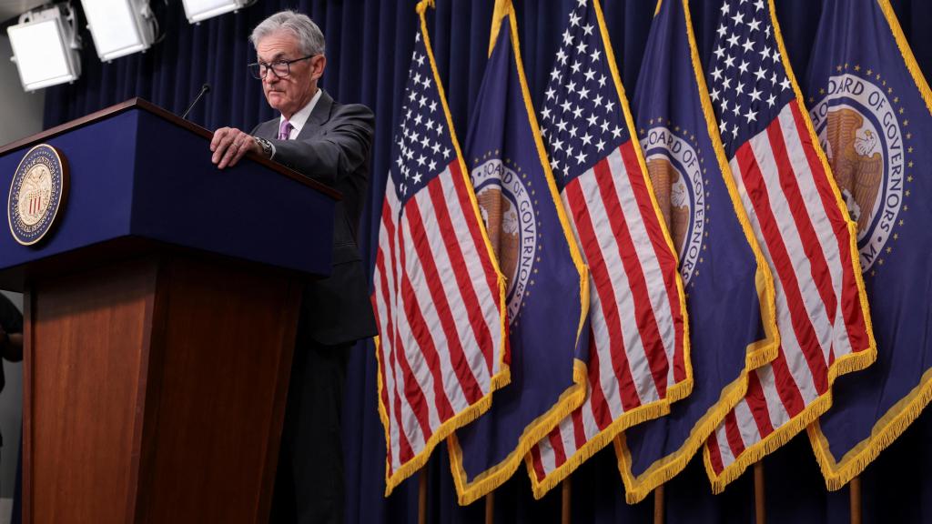 Jerome Powell, presidente de la Reserva Federal, durante la rueda de prensa posterior a la reunión de la semana pasada.