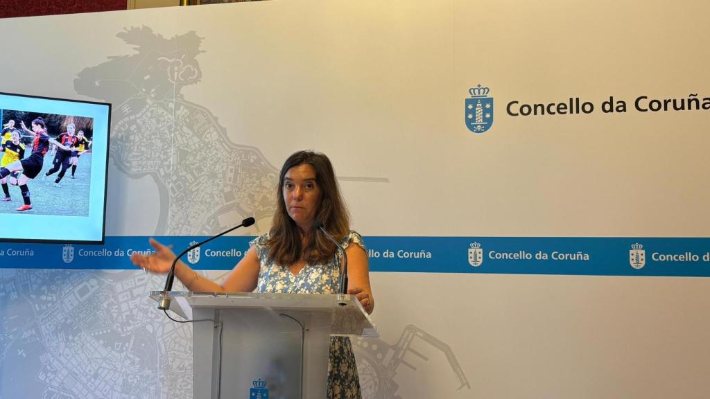 Inés Rey, durante la rueda de prensa