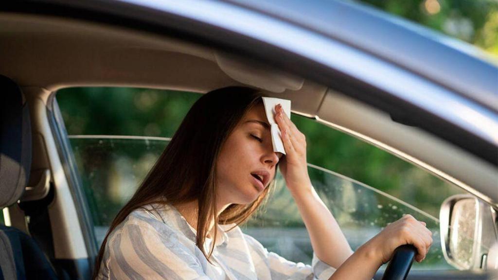 Imagen de archivo de una mujer en el interior de un coche.