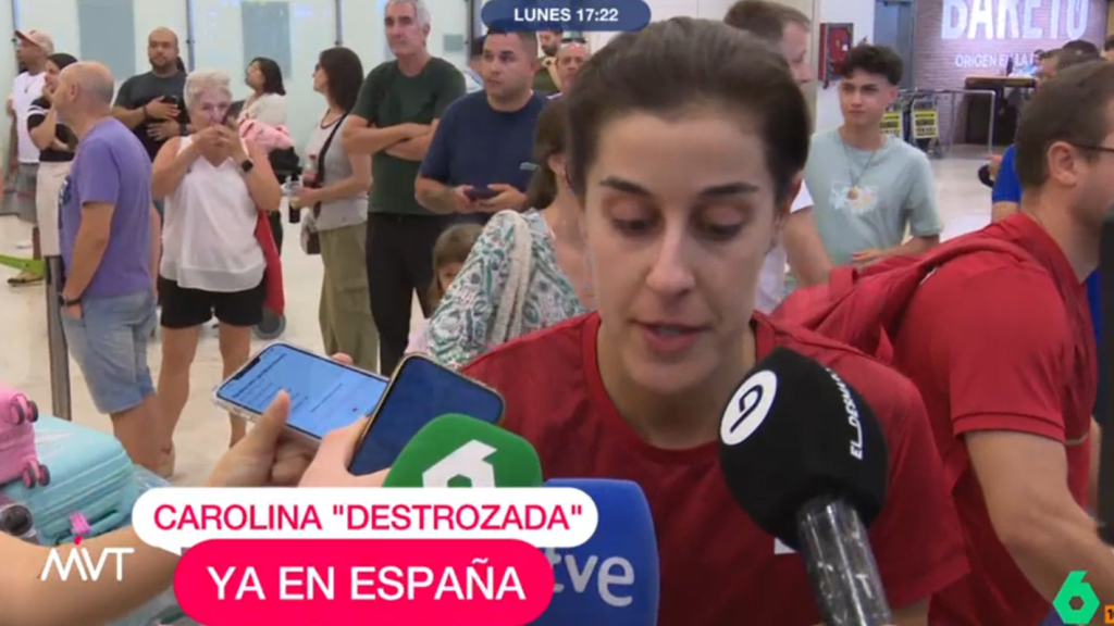 'Más Vale Tarde' ofrece imágenes de la llegada de Carolina Marín a España