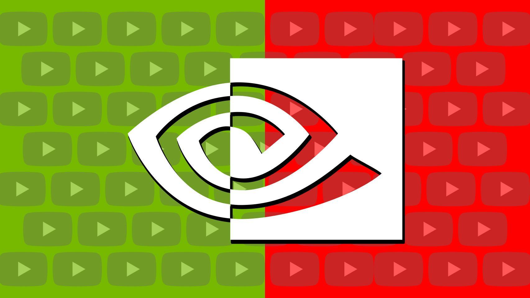Fotomontaje con el logo de Nvidia y el de YouTube.