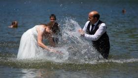 Victoria y José, en el Lago de Sanabria