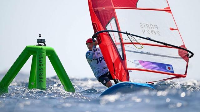 Prueba de windsurf en los Juegos Olímpicos de París