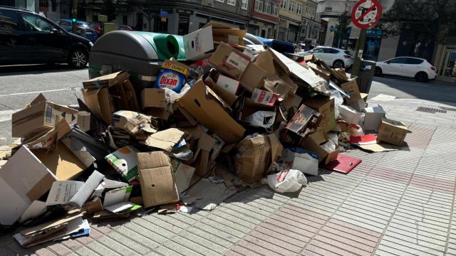 Basura acumulada en A Coruña, en una foto de archivo