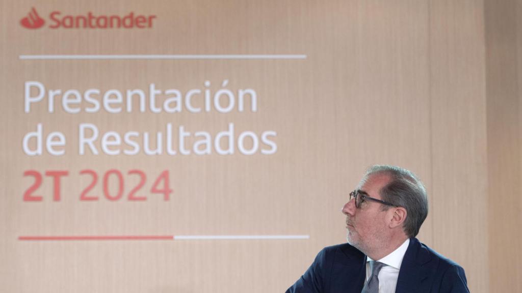 Héctor Grisi, consejero delegado de Santander, durante la presentación de resultados del primer semestre, el pasado 24 de julio.