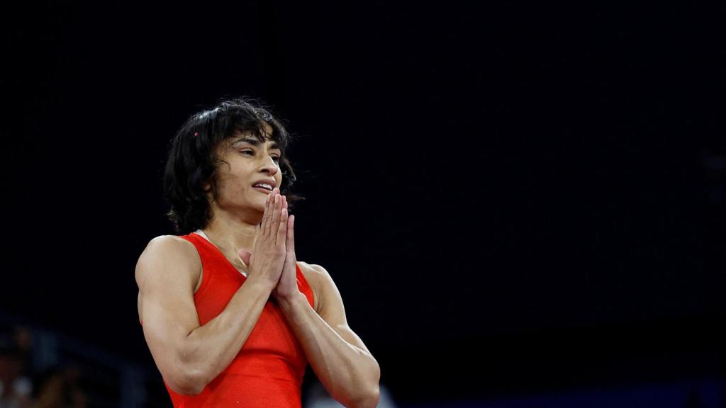 La luchadora Vinesh Phogat tras una pelea.