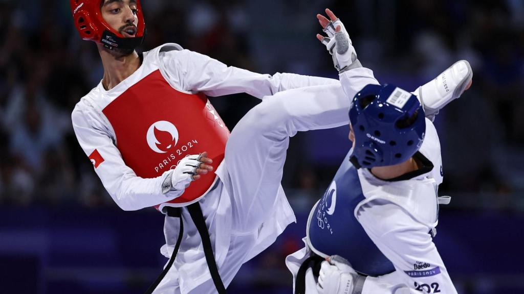 Un momento de la pelea de Adrián Vicente por el bronce.