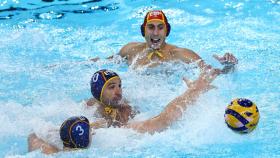 Alvaro Granados y Felipe Perrone, durante el partido frente a Croacia.