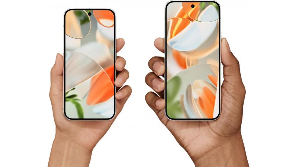 Pixel 9 Pro (izq) y Pixel 9 Pro XL (der) en una imagen promocional filtrada