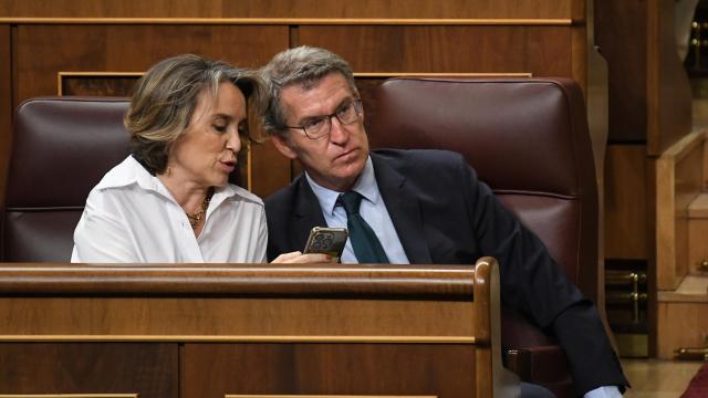 Gamarra y Feijóo, durante el último Pleno en el Congreso de los Diputados, el pasado es de julio.