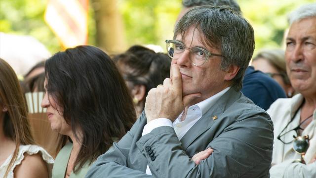 Carles Puigdemont durante el cuarto aniversario de la fundación de Junts, en Francia el pasado 24 de julio.