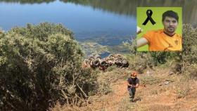 Montaje con una fotografía de Omar Bruña y una imagen del accidente