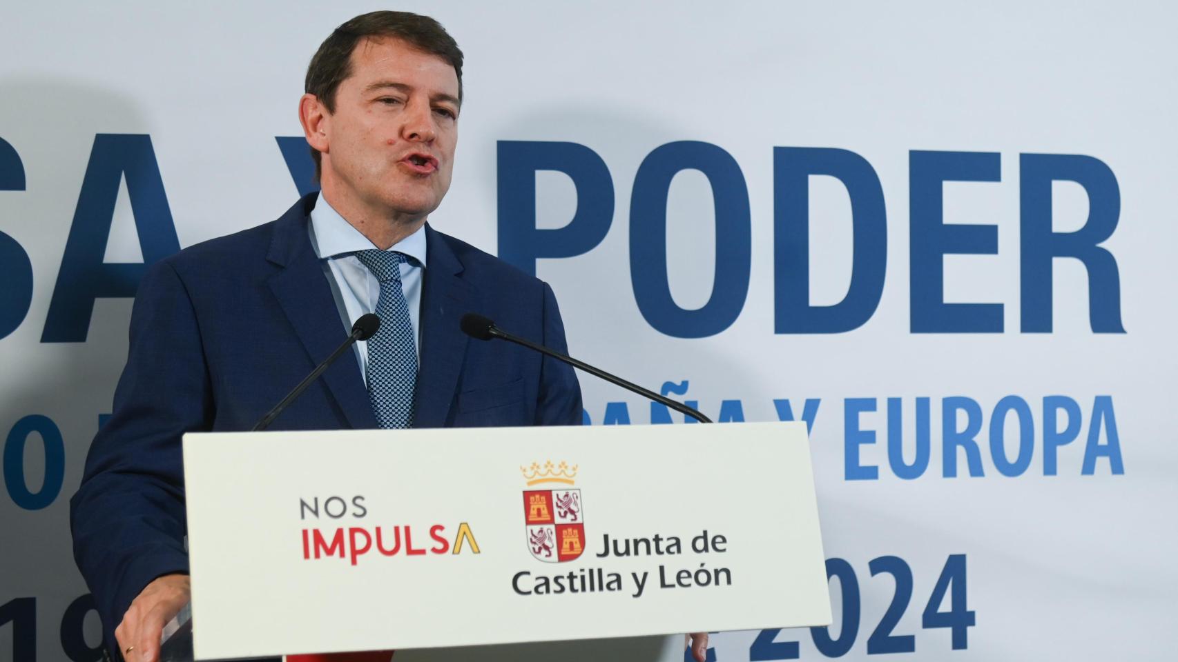 El presidente de la Junta de Castilla y León, Alfonso Fernández Mañueco,