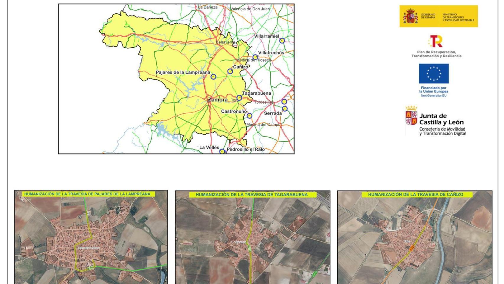 Planos de las obras de humanización de las carreteras de Zamora