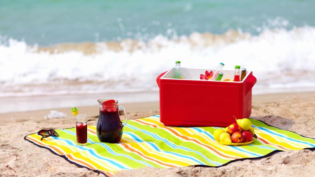 Un picnic en la playa.