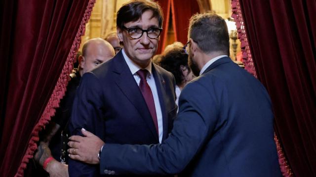 Salvador Illa, este jueves en el Parlament, después de ser elegido president.