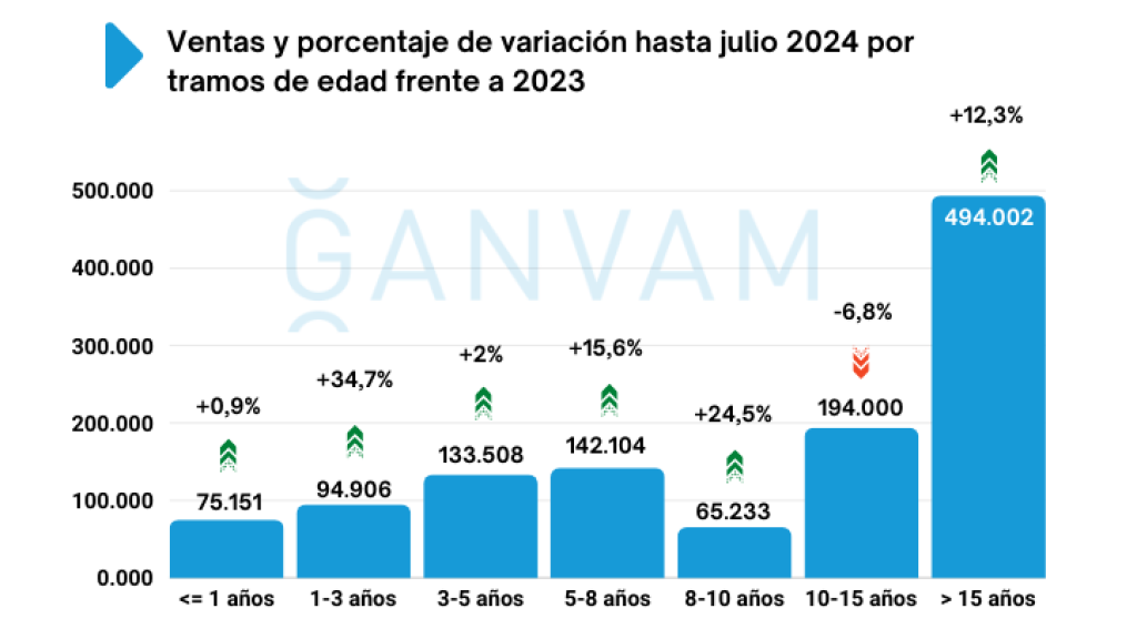 Edad media de los vehículos en el acumulado de 2024.