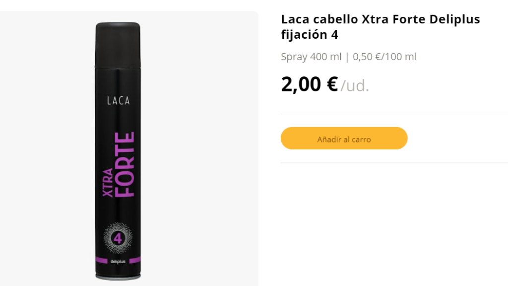 Laca cabello Xtra Forte Deliplus.