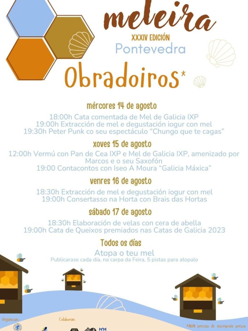 Cartel de actividades de la Feira do Mel.