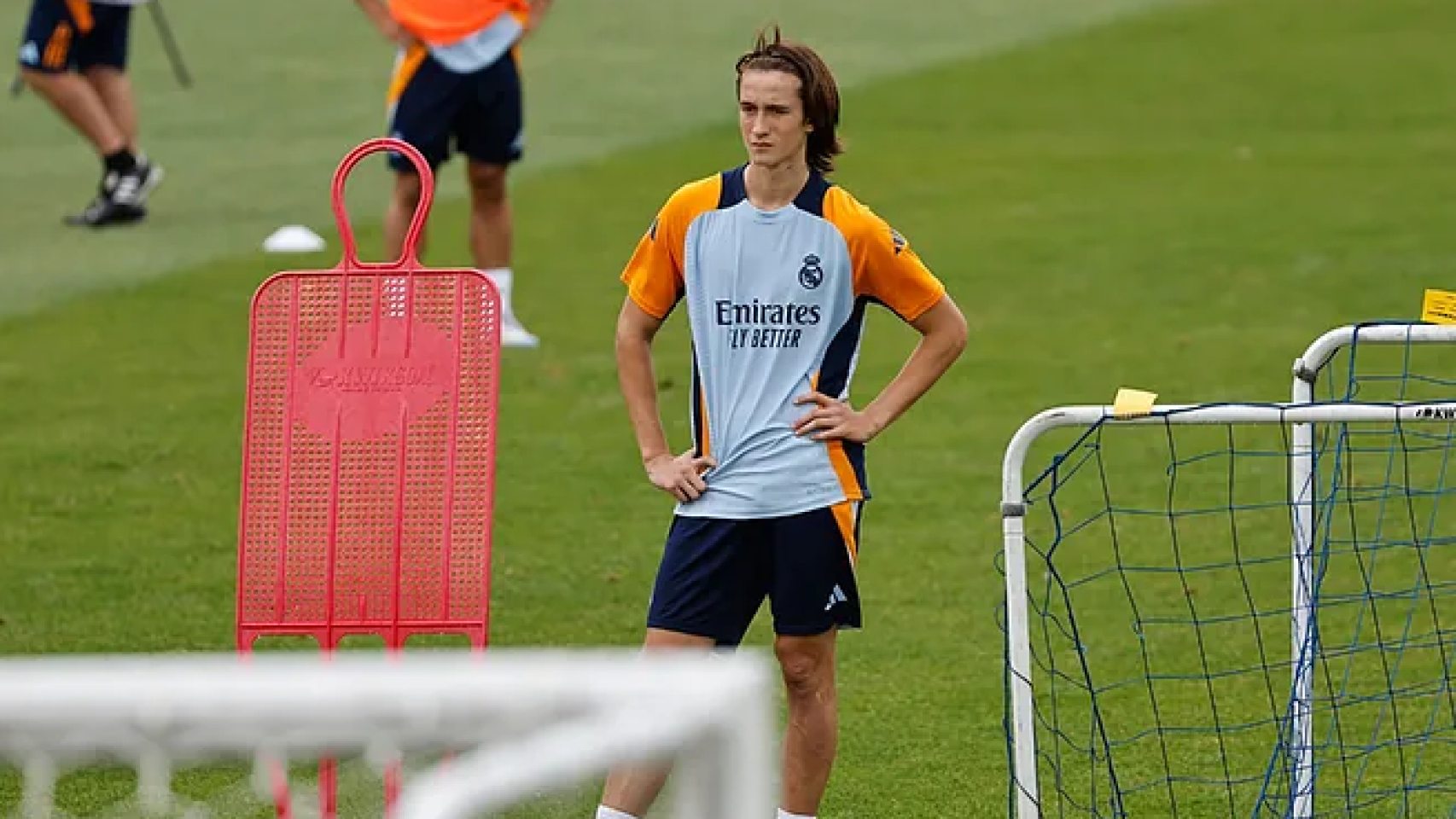 Joan Martínez durante un entrenamiento con el Real Madrid.